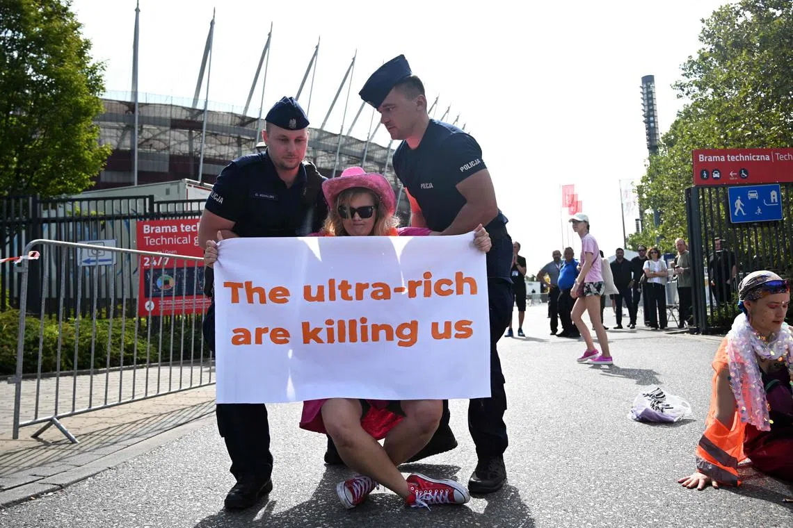 The group was later surrounded by police and arrested.