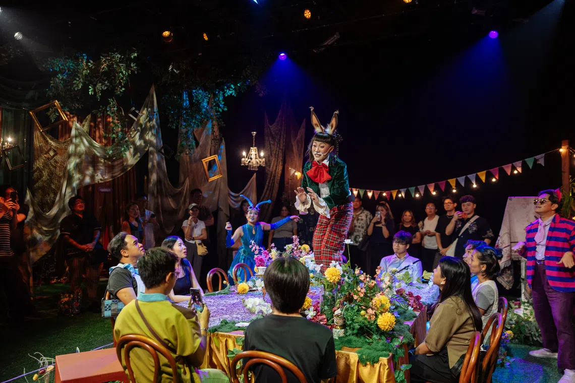 Tan Rui Shan as the March Hare in Crack The Case: Wonderland.