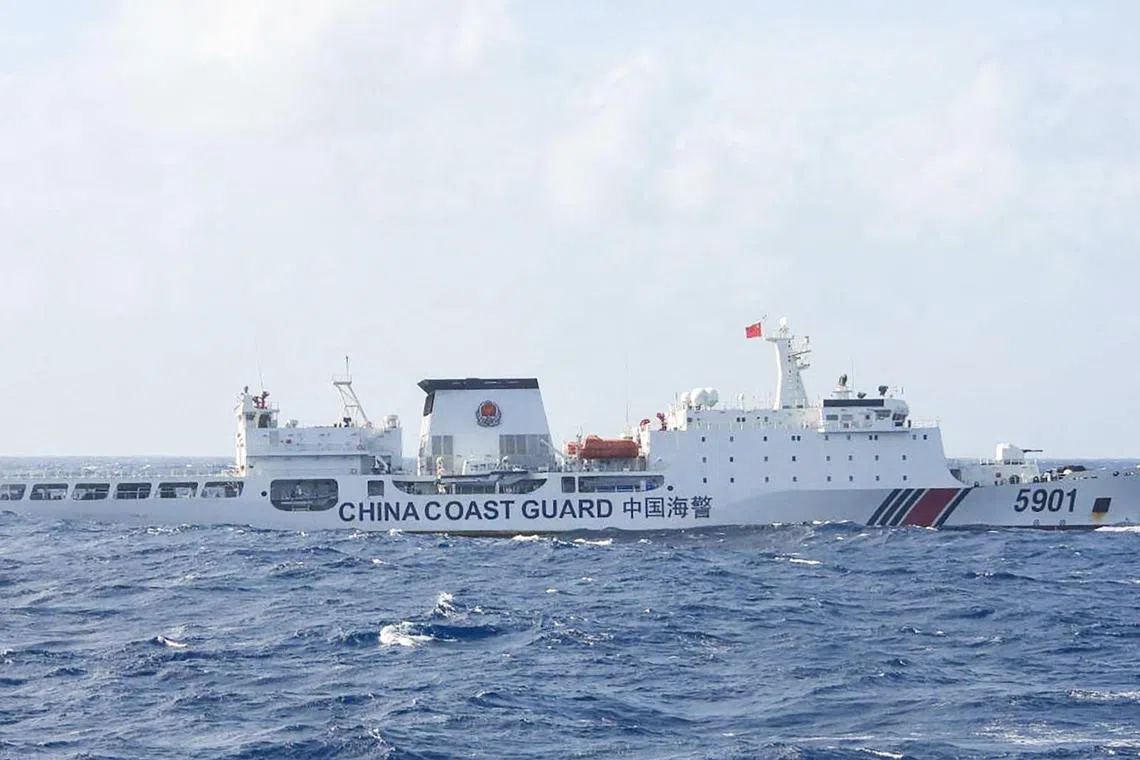 The protest stems from the presence of two coast guard vessels on Jan 5 and Jan 10 in and around the disputed Scarborough shoal.