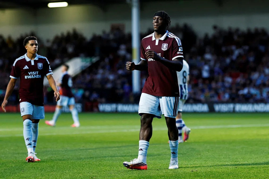FILE PHOTO: Soccer Football - Pre Season Friendly - Aston Villa v Real Sociedad - Pallet-Track Bescot Stadium, Walsall, Britain - July 28, 2026 Aston Villa's Brian Madjo celebrates scoring their second goal Action Images via Reuters/Jason Cairnduff/File Photo
