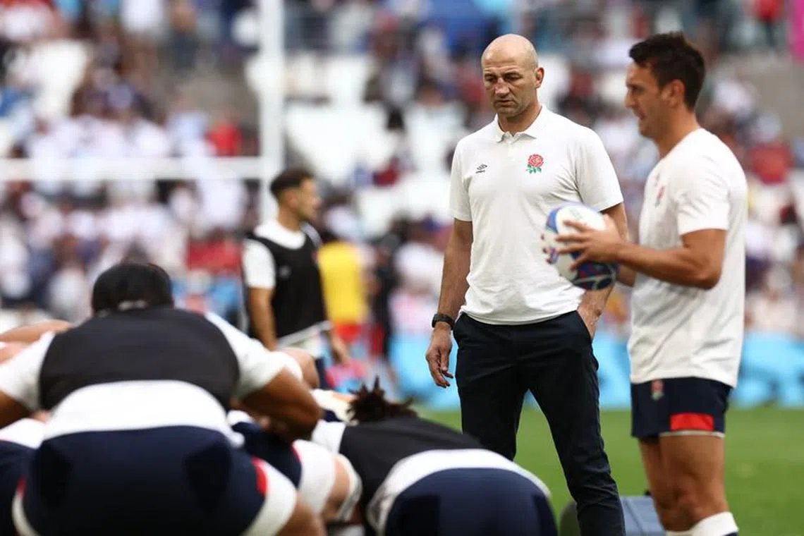 Rugby Union - Rugby World Cup 2023 - Quarter Final - England v Fiji - Orange Velodrome, Marseille, France - October 15, 2023 England head coach Steve Borthwick during the warm up before the match REUTERS/Stephanie Lecocq