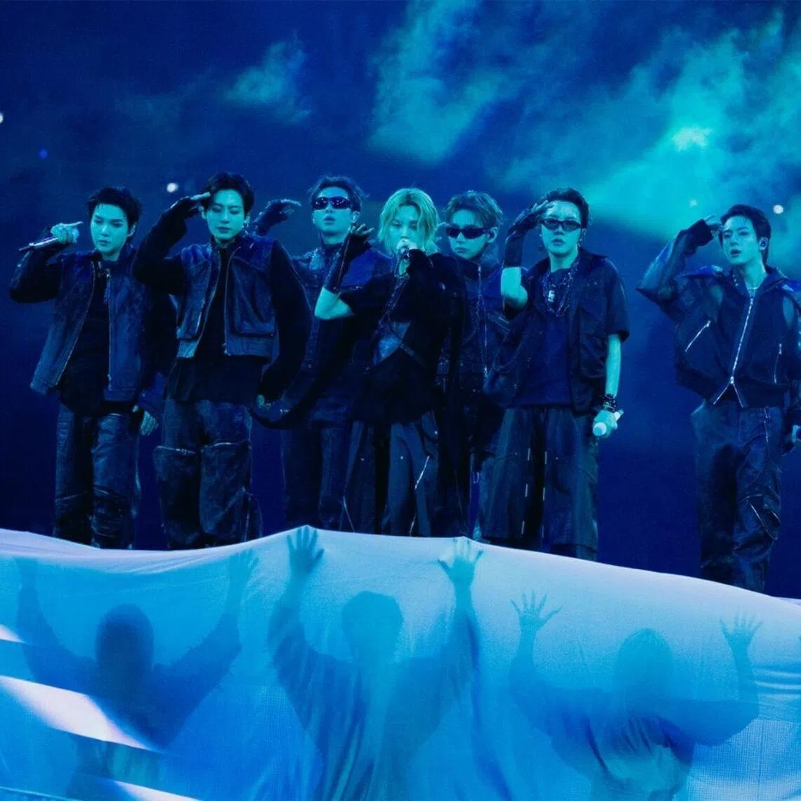 BTS performs during their Arirang tour at the Busan Asiad Main Stadium in Busan on June 13.