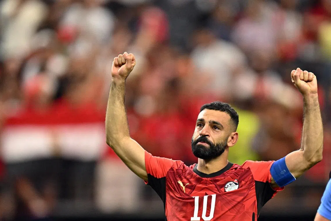 Soccer Football - FIFA World Cup 2026 - Round of 32 - Australia v Egypt - Dallas Stadium, Arlington, Texas, U.S. - July 3, 2026 Egypt's Mohamed Salah celebrates after the match as Egypt qualify for the Round of 16 stage of the World Cup IMAGN IMAGES via Reuters/Maria Lysaker