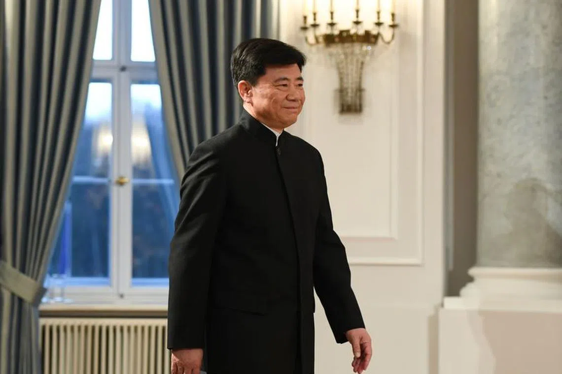 FILE PHOTO: Wu Ken, China's Ambassador to Germany, attends the welcome ceremony of the diplomatic corps at Bellevue Palace in Berlin, Germany, January 13, 2020.  REUTERS/Annegret Hilse/File Photo