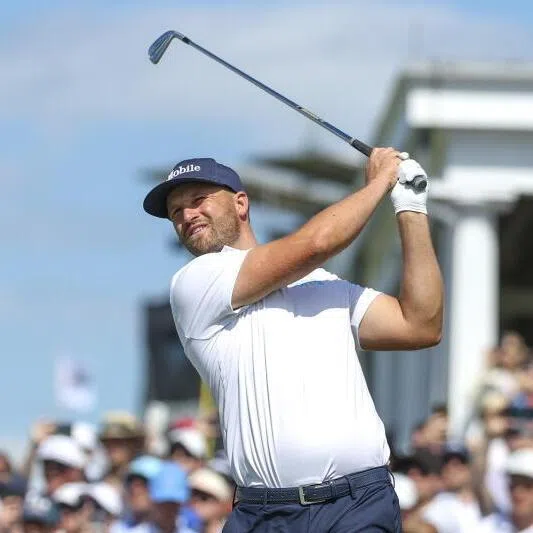 Wyndham Clark during the third round of the 2026 US Open golf tournament at the Shinnecock Hills Golf Club in Southampton, New York.