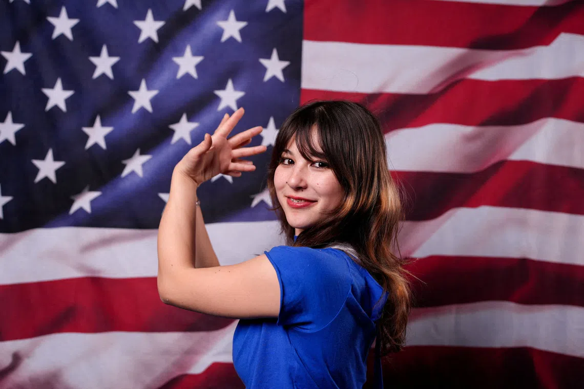 Milan-Cortina D'Ampezzo 2026 Winter Olympic Games - U.S. Figure Skating team Alysa Liu poses for a photograph at the Team USA Media Summit in Manhattan in New York City, U.S., October 28, 2025. REUTERS/Adam Gray