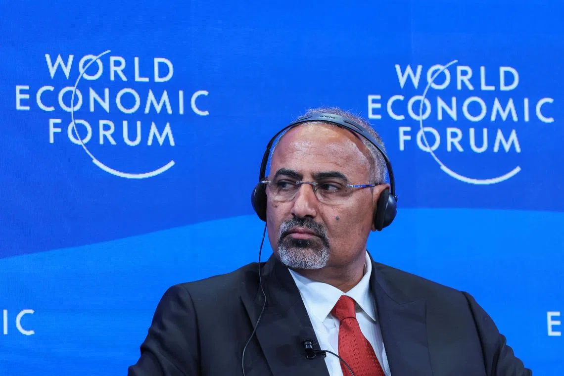 FILE PHOTO: Aidarous Al-Zubaidi, Vice-President of the Presidential Leadership Council of Yemen, attends the 54th annual meeting of the World Economic Forum in Davos, Switzerland, January 17, 2024. REUTERS/Denis Balibouse/File Photo