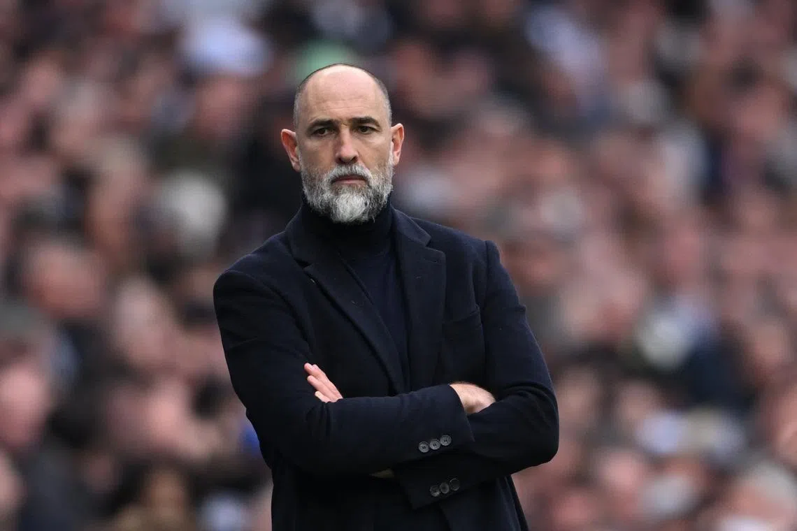 Soccer Football - Premier League - Tottenham Hotspur v Nottingham Forest - Tottenham Hotspur Stadium, London, Britain - March 22, 2026 Tottenham Hotspur manager Igor Tudor looks on REUTERS/Jaimi Joy