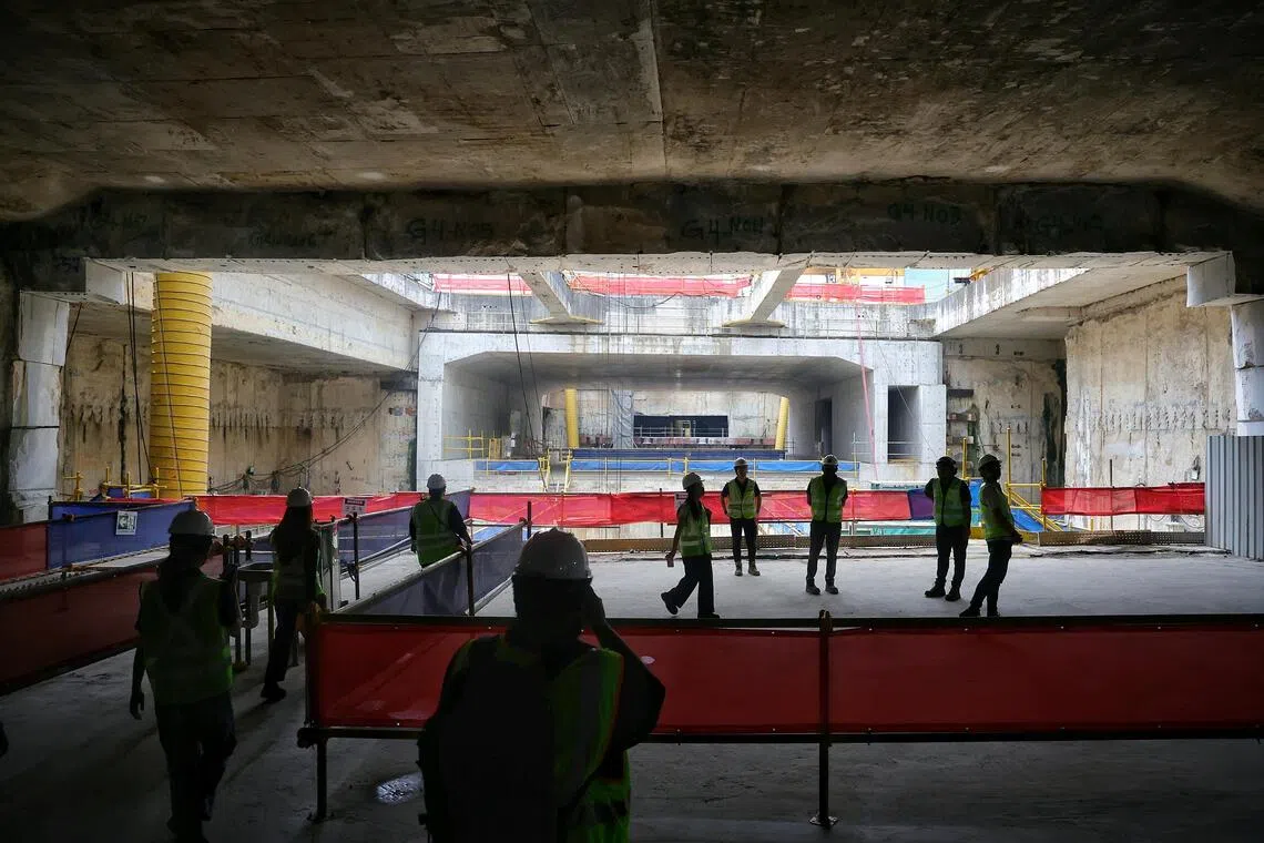 The southbound tunnel during a site visit to the Novena section of the North-South Corridor on Sept 15.