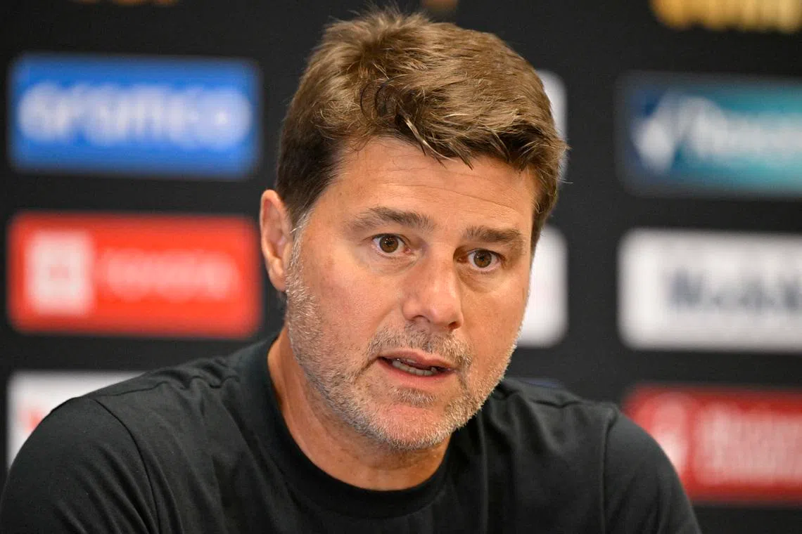 FILE PHOTO: Jun 22, 2025; Arlington, Texas, USA; United States of America head coach Mauricio Pochettino during a press conference post game against Haiti during a group stage match of the 2025 Gold Cup at AT&T Stadium. Mandatory Credit: Jerome Miron-Imagn Images/ File Photo
