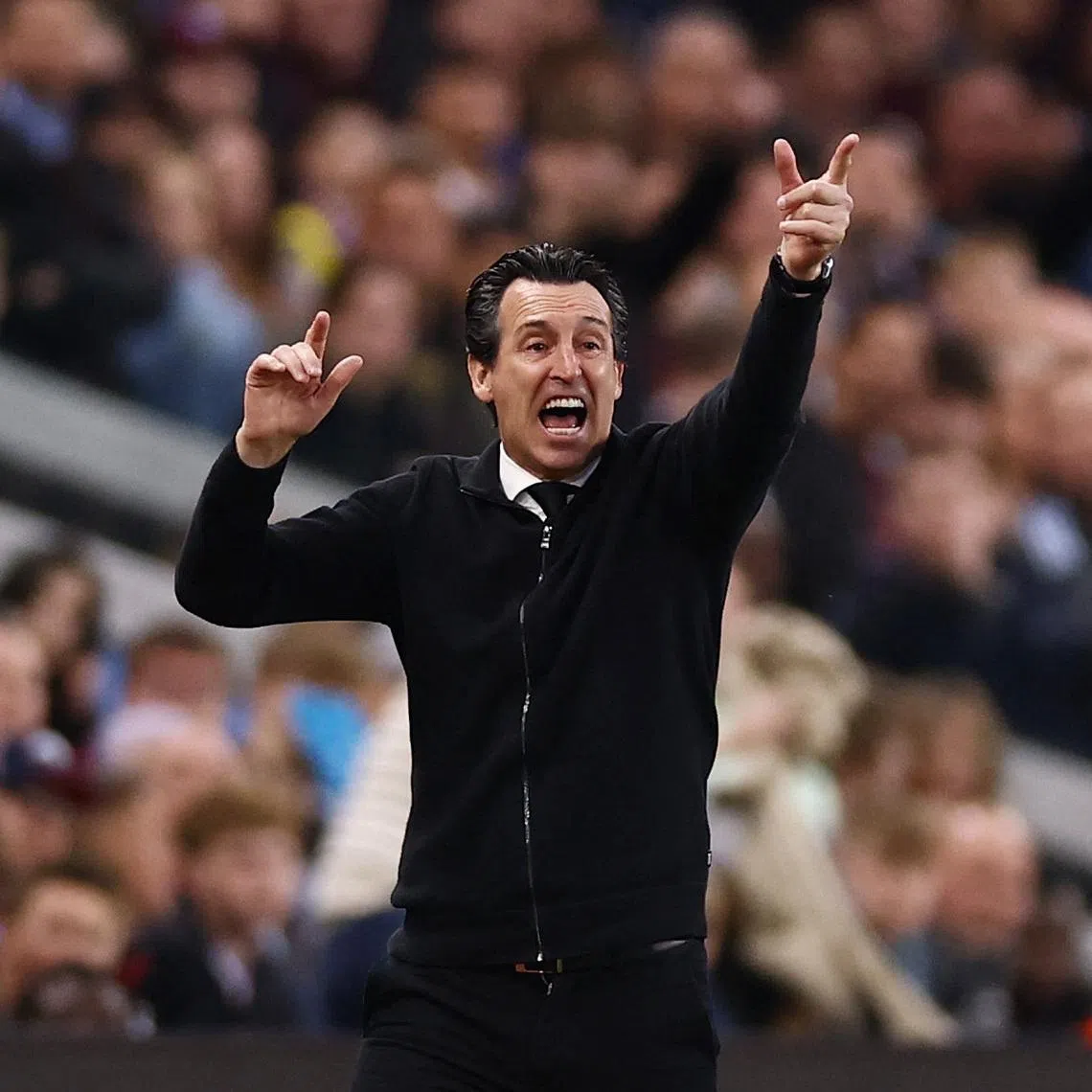 Soccer Football - UEFA Europa League - Semi Final - Second Leg - Aston Villa v Nottingham Forest - Villa Park, Birmingham, Britain - May 7, 2026  Aston Villa manager Unai Emery reacts Action Images via Reuters/Lee Smith
