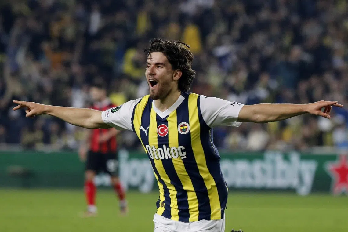 FILE PHOTO: Soccer Football - Europa Conference League - Group H - Fenerbahce v Spartak Trnava - Sukru Saracoglu Stadium, Istanbul, Turkey - December 14, 2023  Fenerbahce's Ferdi Kadioglu celebrates scoring their first goal REUTERS/Dilara Senkaya/File Photo