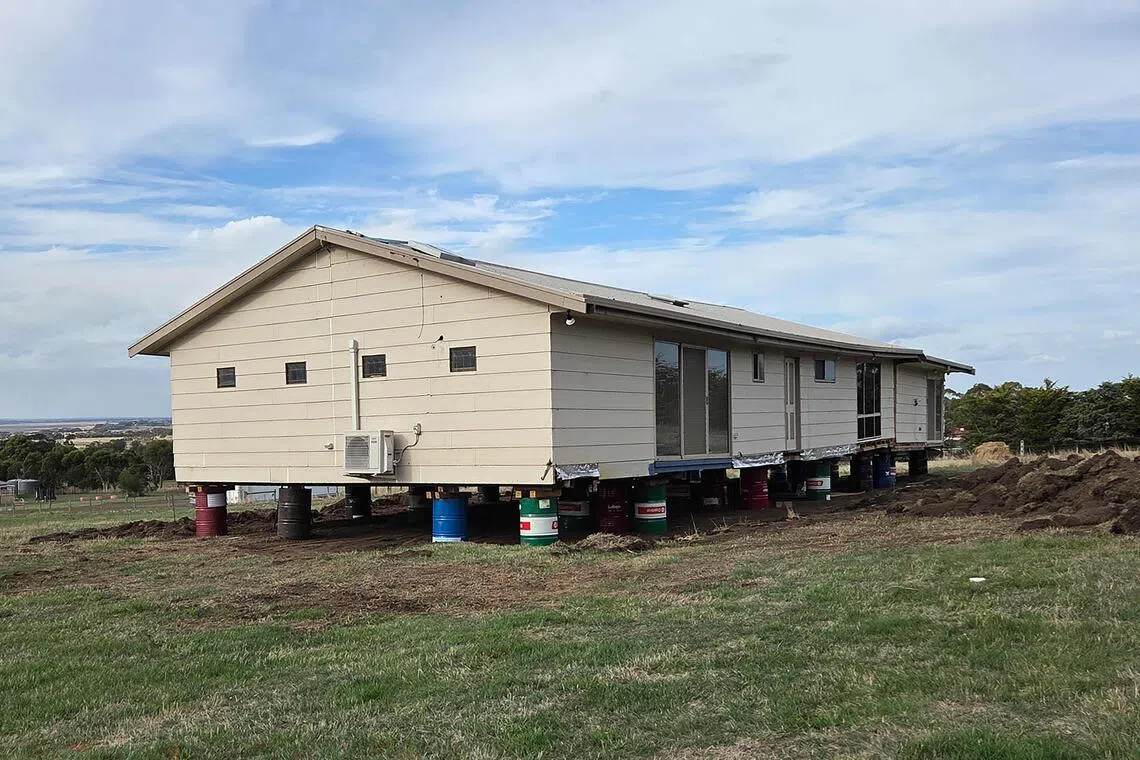 Ms Melanie and Mr David Moor put up the pre-fabricated house in March 2024.