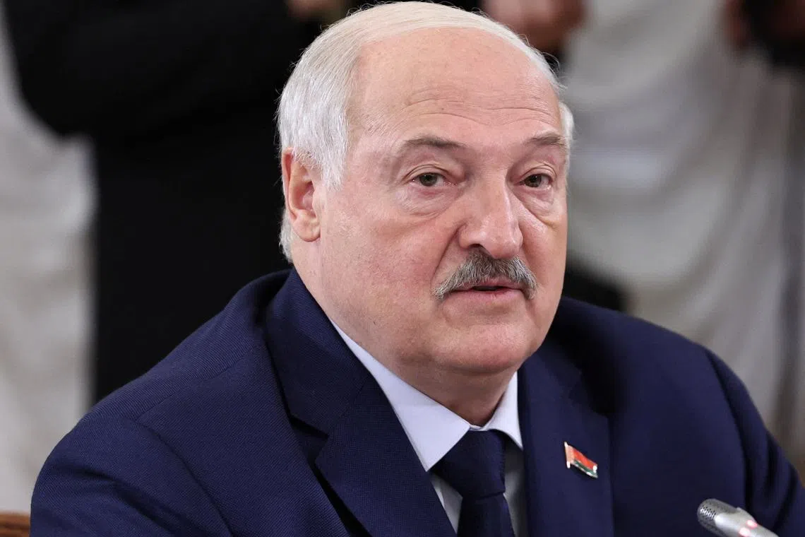 Belarusian President Alexander Lukashenko attends the summit of the Supreme Eurasian Economic Council in Saint Petersburg, Russia, December 21, 2025. Sputnik/Alexander Kazakov/Pool via REUTERS/File Photo