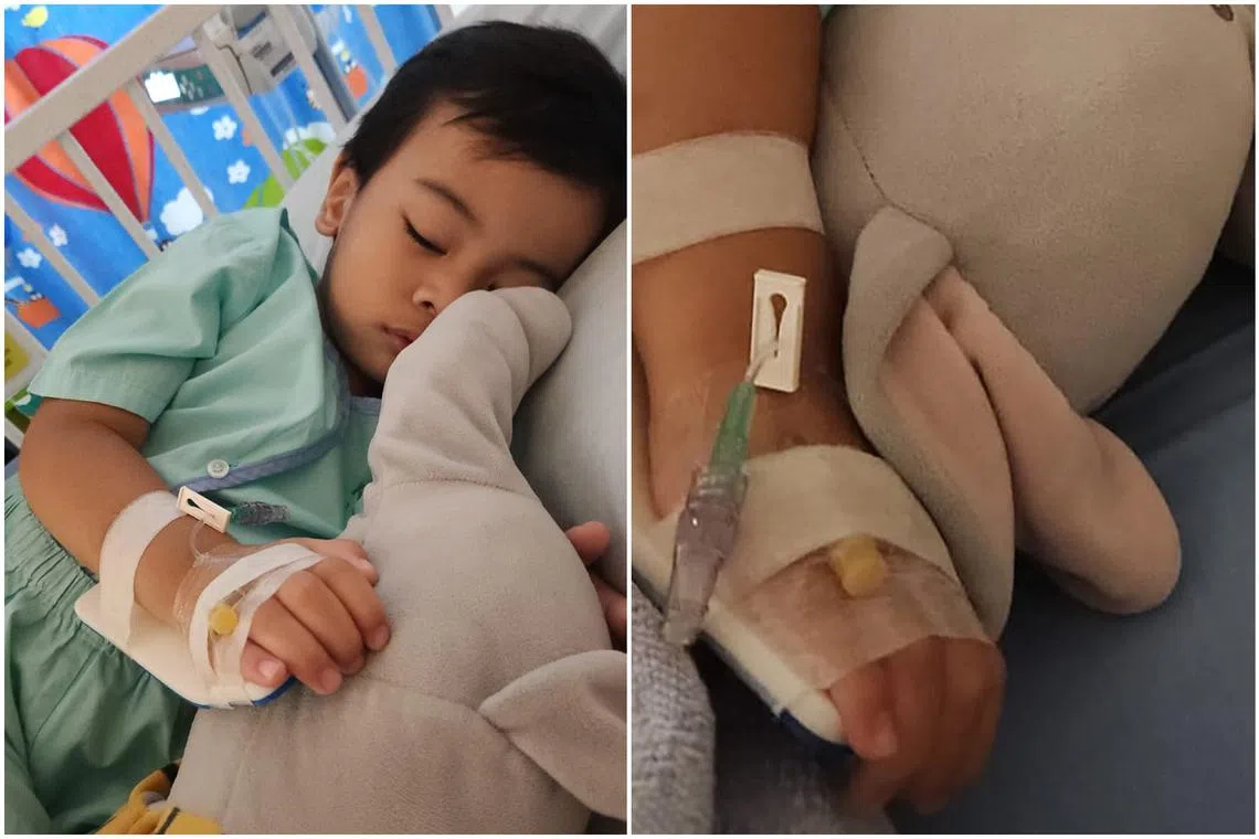 Noah Fatrish, three, was warded on April 10. He was diagnosed with Influenza A and pneumonia. 