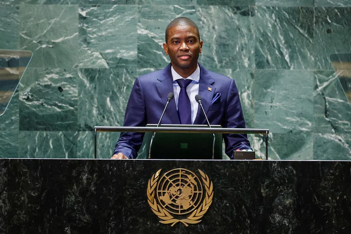 FILE PHOTO: Grenada’s Prime Minister Dickon Mitchell addresses the 78th Session of the U.N. General Assembly in New York City, U.S., September 22, 2023.  REUTERS/Eduardo Munoz/File Photo
