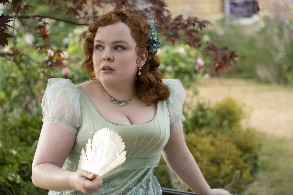 Irish actress Nicola Coughlan as Penelope Featherington in season three of lavish period romance Bridgerton.