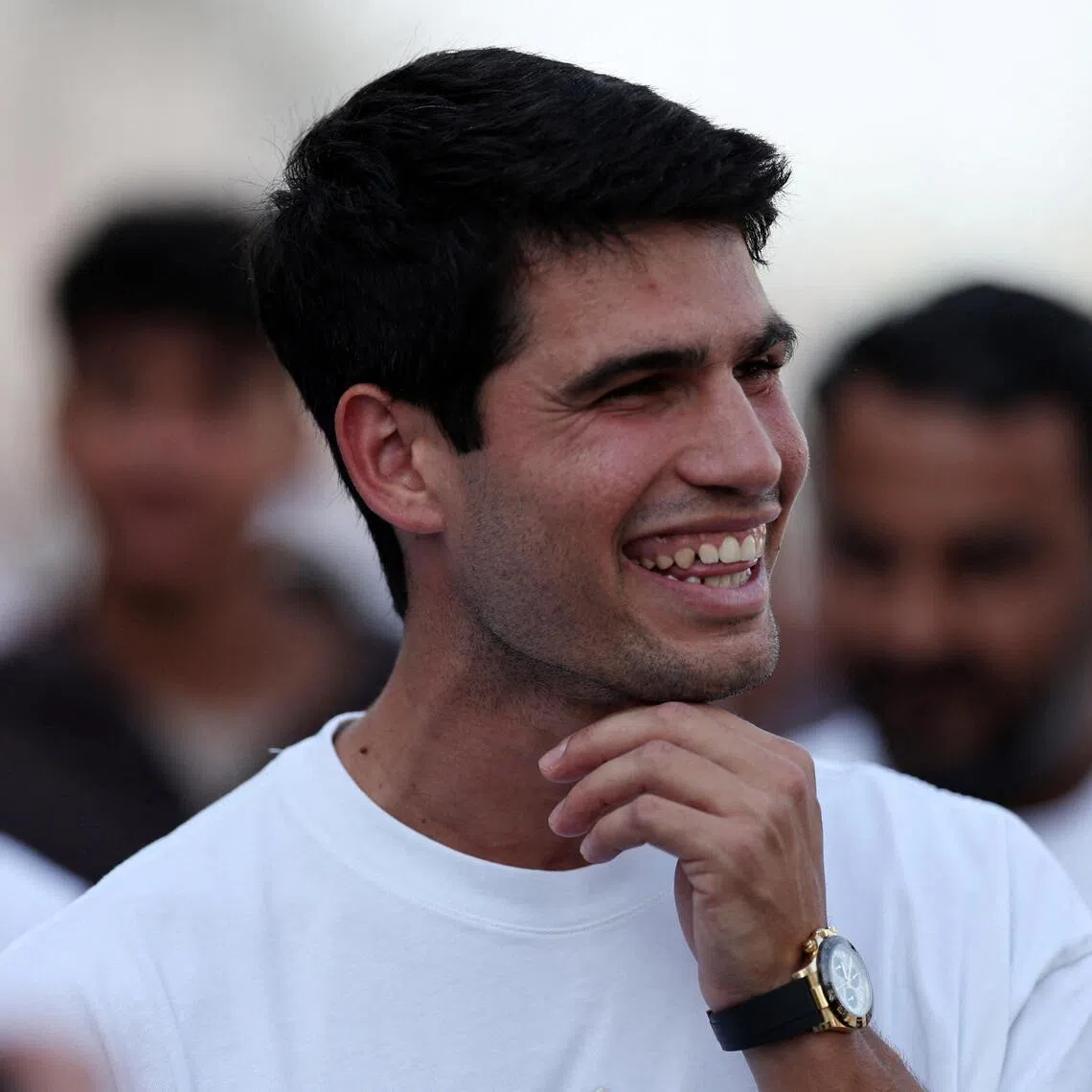 Tennis world No. 1 Carlos Alcaraz of Spain during Formula One pre-season testing at the Bahrain International Circuit in Sakhir on Feb 12, 2026
.