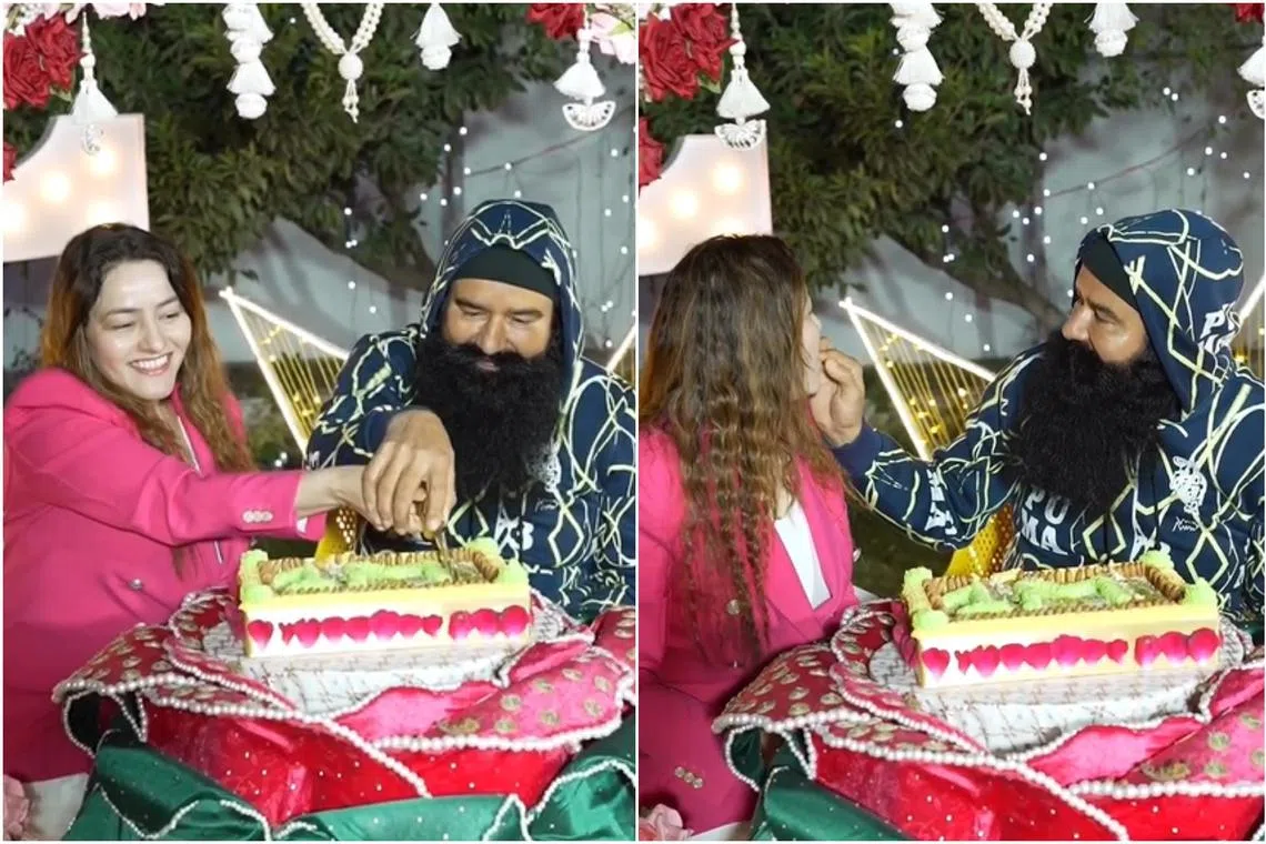 During his recent parole, Gurmeet Ram Rahim Singh held celebrations with a young woman in videos that went viral after being released on social media.
