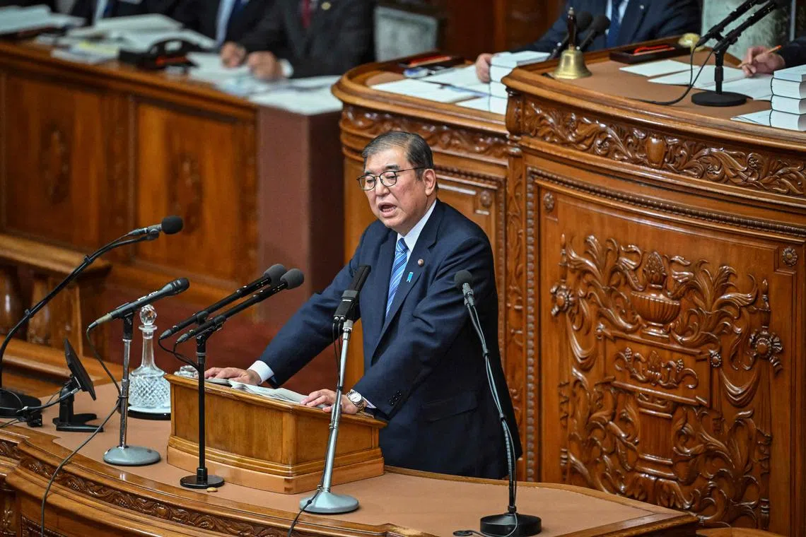 Japanese PM Shigeru Ishiba fights to reverse a freefall in his public approval ratings to the 30-per-cent range despite taking office only in October.