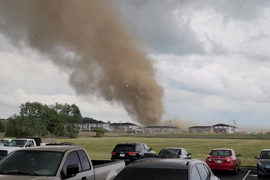 Clips posted to social media appeared to show a tornado ripping through Greenwood, thrusting debris into the air. 