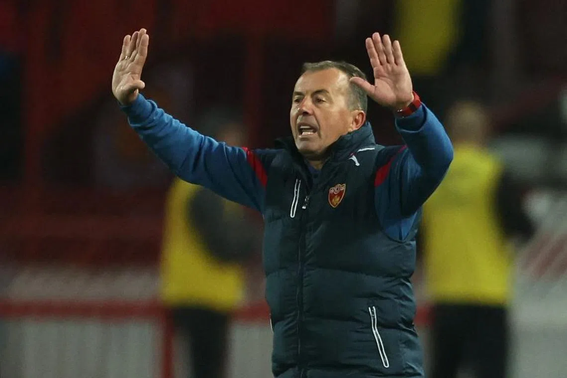 Soccer Football - Euro 2024 Qualifier - Group G - Serbia v Montenegro - Rajko Mitic Stadium, Belgrade, Serbia - October 17, 2023  Montenegro coach Miodrag Radulovic reacts REUTERS/Marko Djurica/File Photo