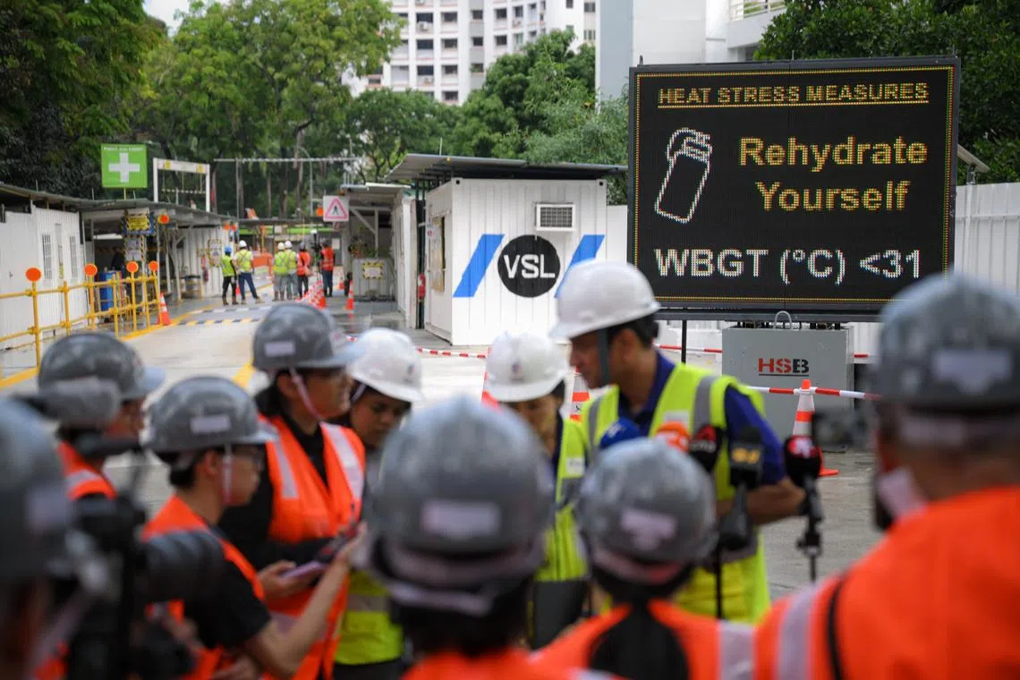 If the WBGT is forecast to reach a high of 33 deg C at 2pm, supervisors will remind their workers in advance to hydrate frequently.