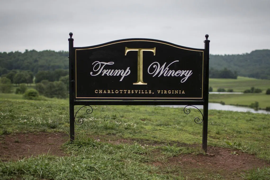 FILE Ñ A sign at Trump Winery near Charlottesville, Va., May 23, 2017. The Trump Winery, formerly the Kluge Estate Winery and Vineyard, sits on 1,300 acres. (Chet Strange/The New York Times)