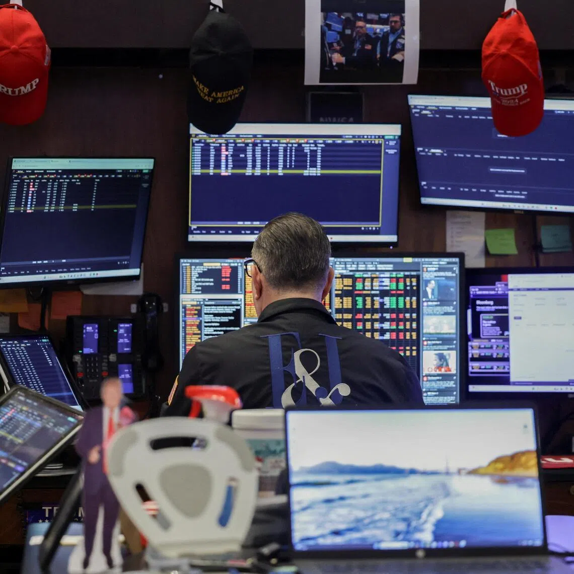 Traders working on the floor of the New York Stock Exchange, in New York City, on April 2.