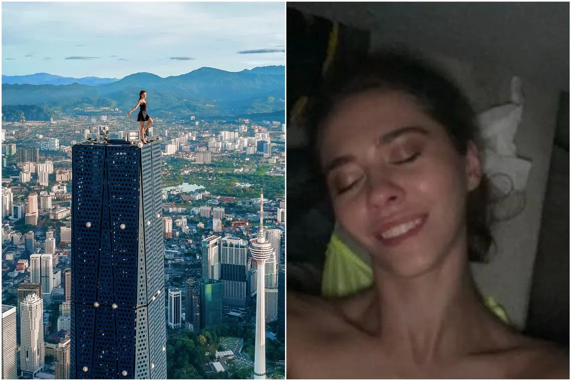Ms Angela Nikolau said she "ran the first 32 floors and overheated".