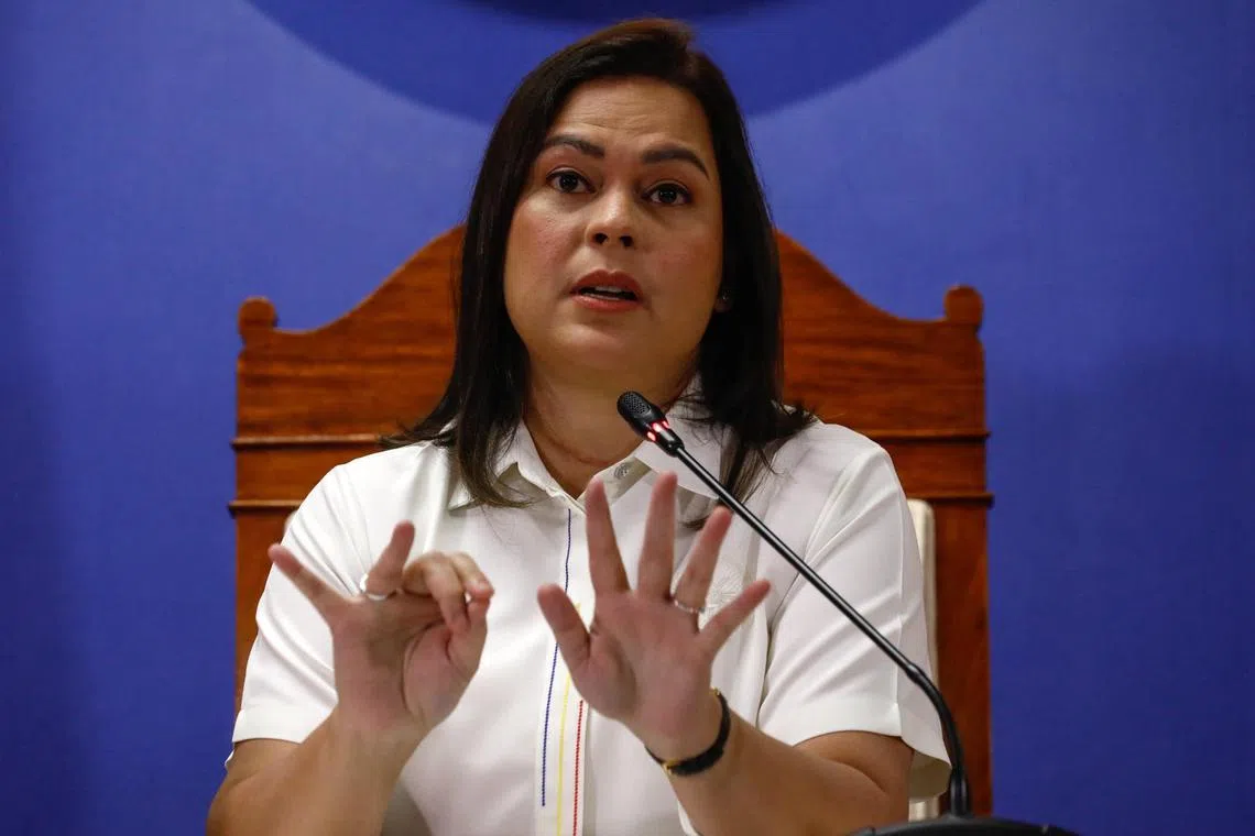 Ms Sara Duterte said she had relayed the exhumation threat to the incumbent president’s elder sister, Senator Imee Marcos.