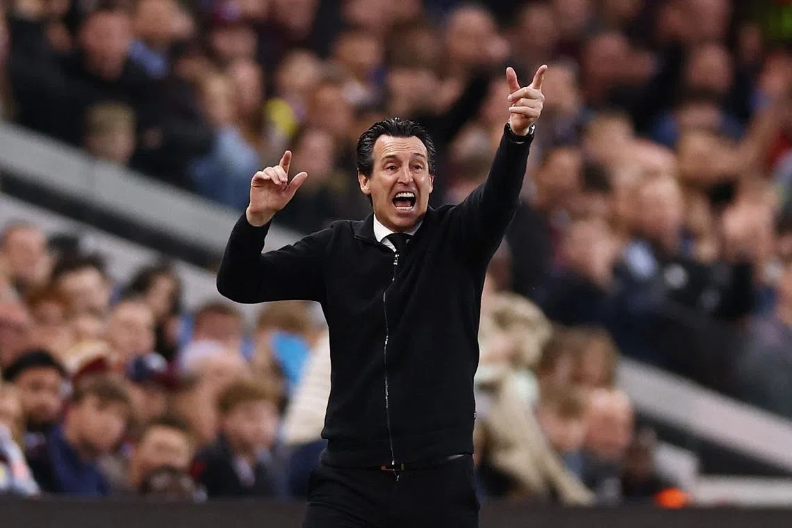 Soccer Football - UEFA Europa League - Semi Final - Second Leg - Aston Villa v Nottingham Forest - Villa Park, Birmingham, Britain - May 7, 2026  Aston Villa manager Unai Emery reacts Action Images via Reuters/Lee Smith