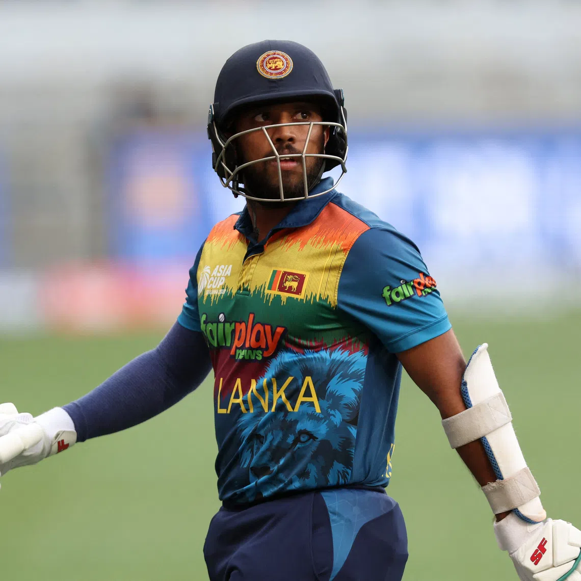 FILE PHOTO: Cricket - Asia Cup - Final - Pakistan v Sri Lanka - Dubai International Stadium, Dubai, United Arab Emirates - September 11, 2022 Sri Lanka's Kusal Mendis walks after losing his wicket off the bowling of Pakistan's Naseem Shah REUTERS/Christopher Pike/File Photo