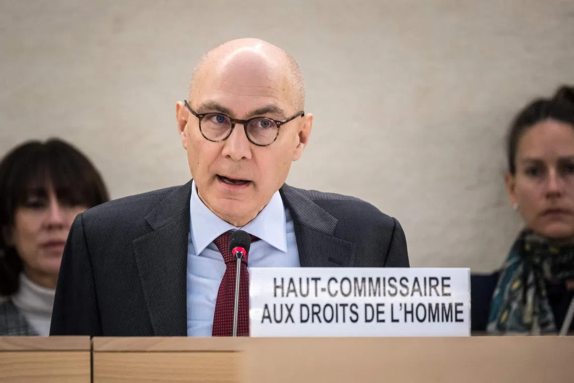 UN High Commissioner for Human Rights Volker Turk said countries should end the military's access to arms, jet fuel and foreign currency.