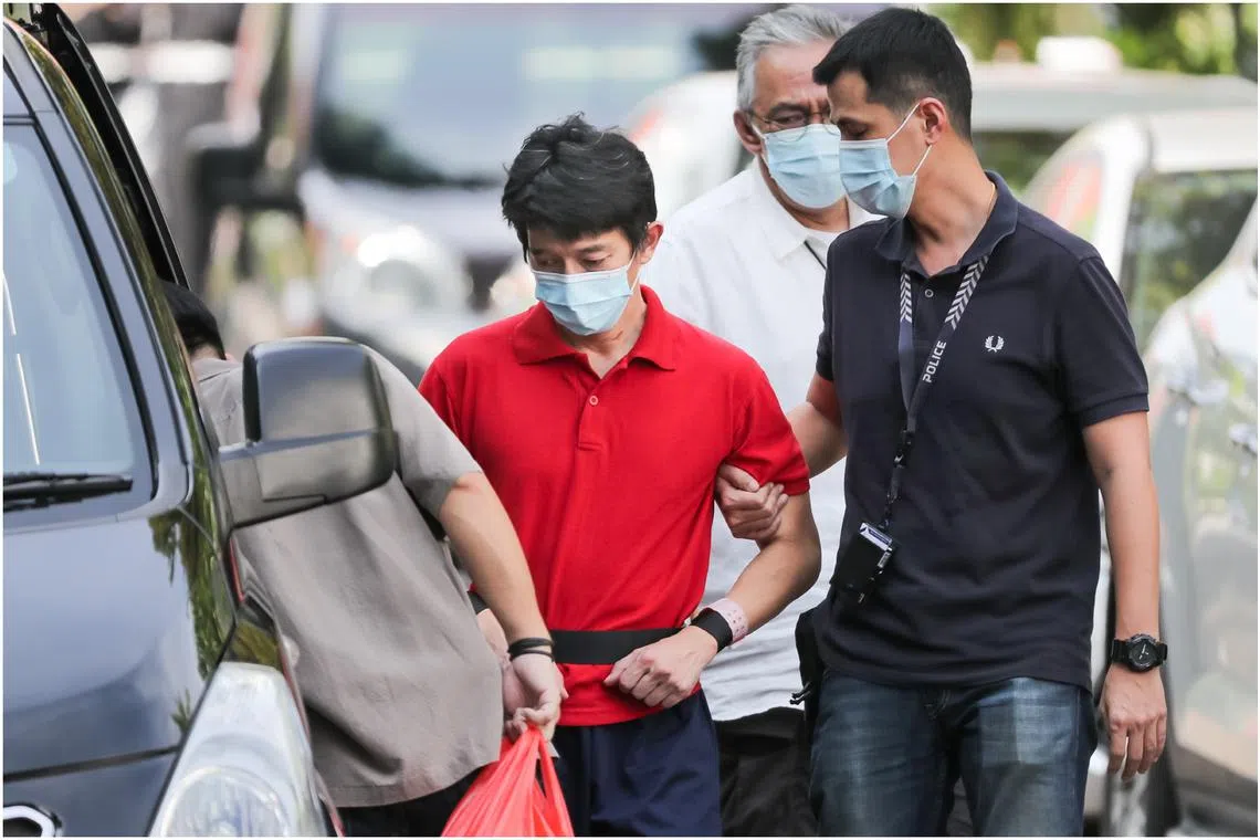 Xavier Yap (in red) had his murder charges reduced to culpable homicide not amounting to murder in February 2023.