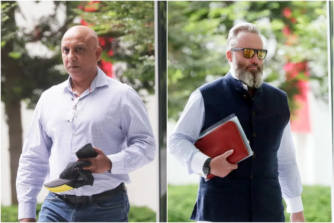 Former director of Citadelle Corporate Services R. Shanmugaratnam (left) and British national James Henry O’Sullivan on July 31.