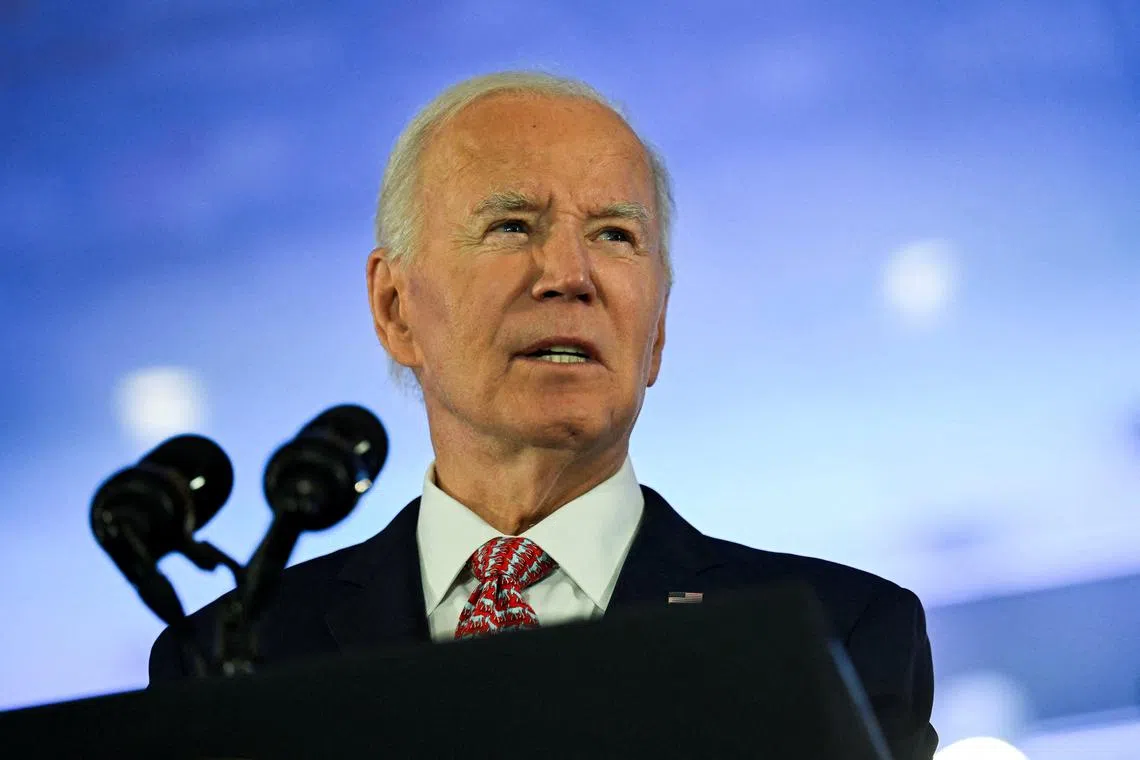 FILE PHOTO: U.S. President Joe Biden speaks at the Philadelphia Democratic City Committee Autumn Dinner in Philadelphia, Pennsylvania, U.S., October 15, 2024. REUTERS/Annabelle Gordon/File Photo