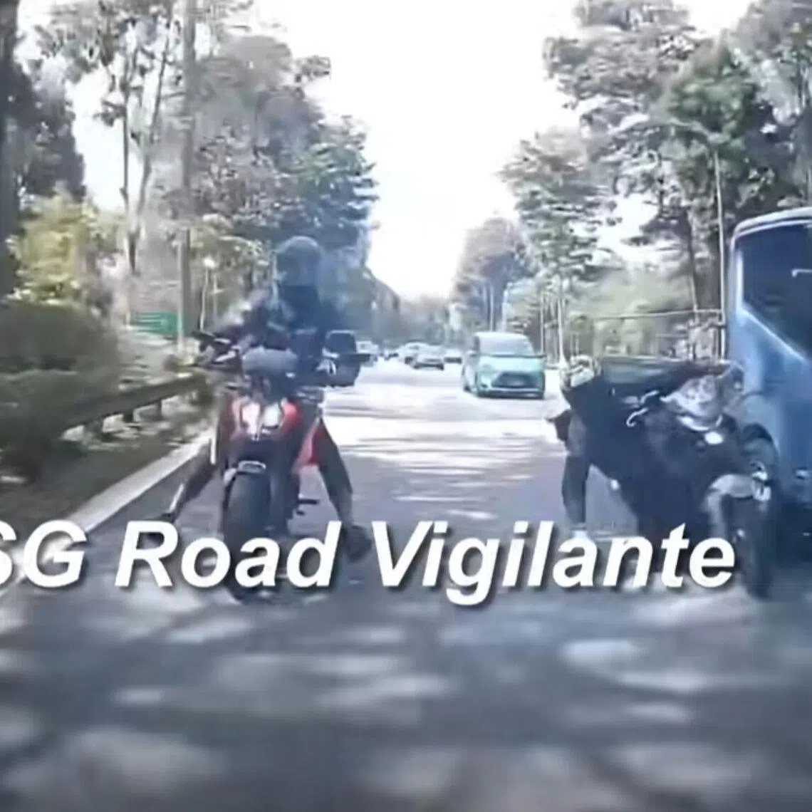 The 41-year-old male motorcyclist was conscious when taken to Tan Tock Seng Hospital.