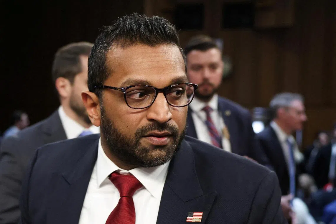 FILE PHOTO: Kash Patel, U.S. President Donald Trump's nominee to be director of the FBI, departs after testifying before a Senate Judiciary Committee confirmation hearing on Capitol Hill in Washington, U.S., January 30, 2025. REUTERS/Evelyn Hockstein/File Photo