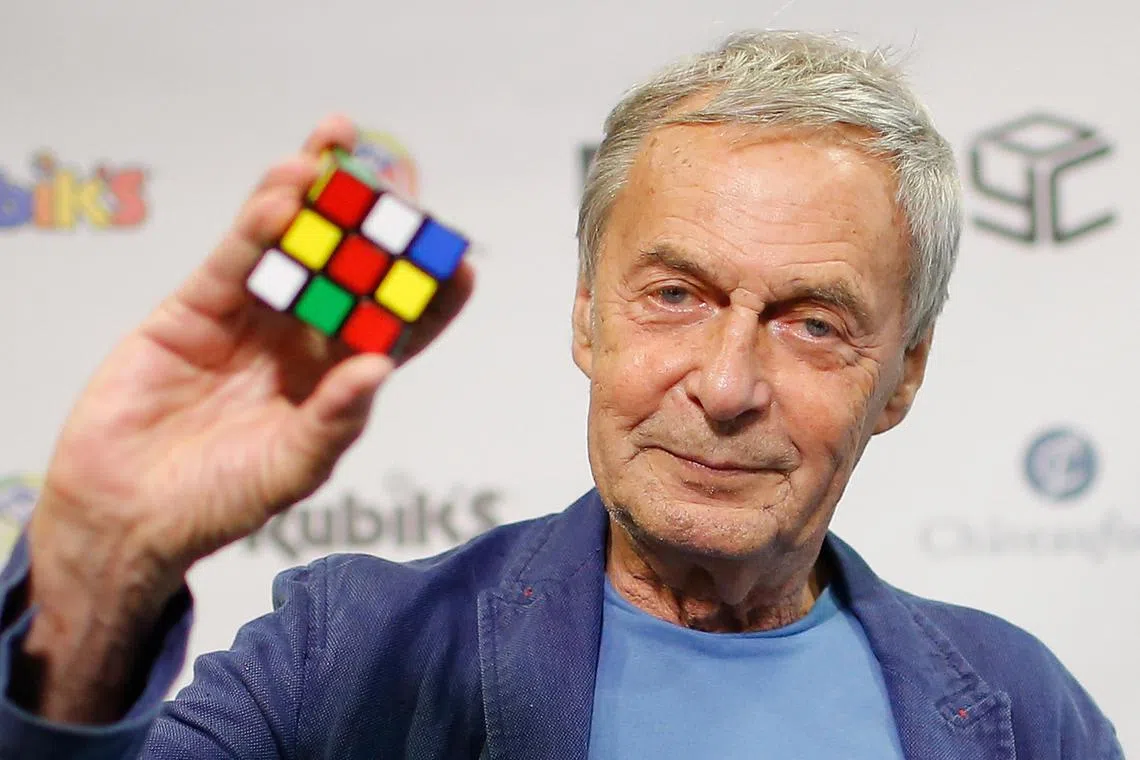 jncube19 - Erno Rubik, the creator of the puzzle, holds a Rubik's cube as he poses during the world's largest Rubik's Cube championship in Aubervilliers, near Paris, France, July 15, 2017. 

Credit: REUTERS