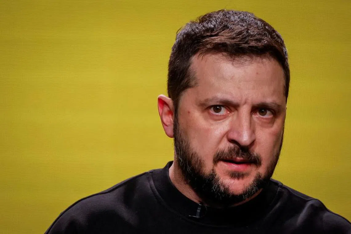 FILE PHOTO: Ukraine's President Volodymyr Zelenskiy holds a press conference, amid Russia's attack on Ukraine, in Kyiv, Ukraine, December 19, 2023. REUTERS/Alina Smutko/File Photo