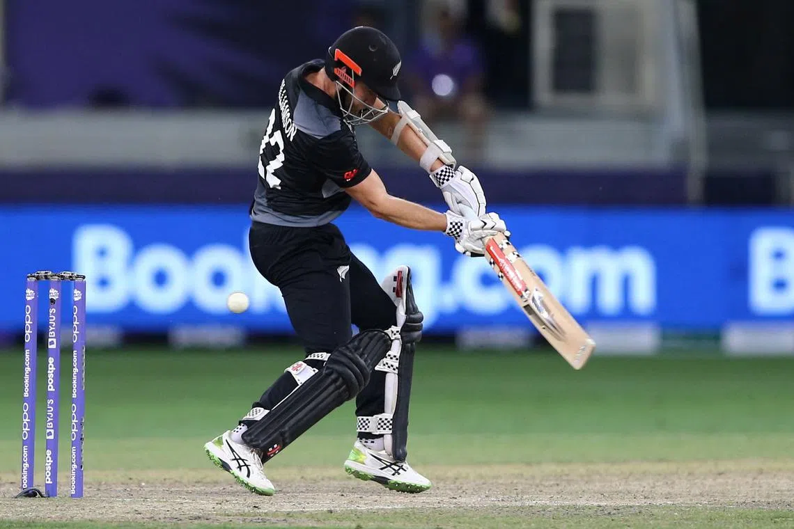 FILE PHOTO: Cricket - ICC Men's T20 World Cup Final - New Zealand v Australia- Dubai International Cricket Stadium, Dubai, United Arab Emirates - November 14, 2021 New Zealand's Kane Williamson in action REUTERS/Satish Kumar/File Photo