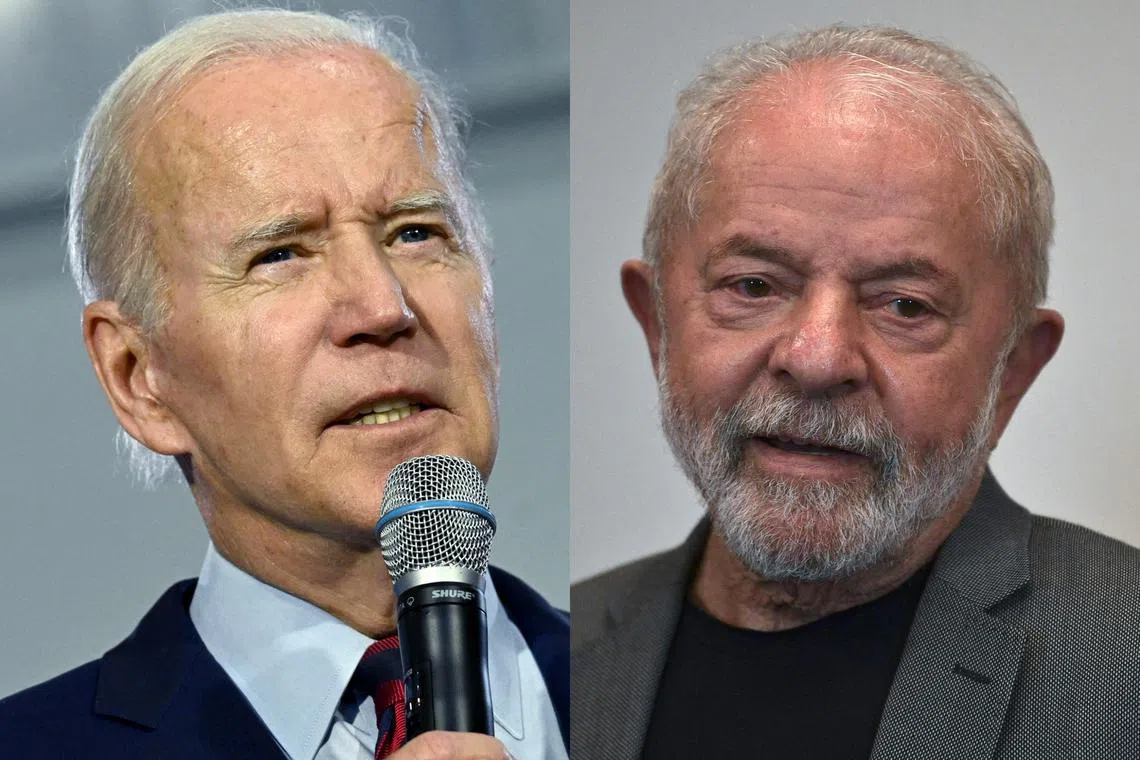 US President Joe Biden (left) issued a congratulatory statement just 35 minutes after Mr Lula's win was announced.