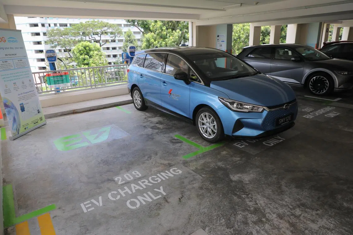 By 2030, the target is to have 60,000 EV charging points across Singapore with 40,000 of them at public carparks.