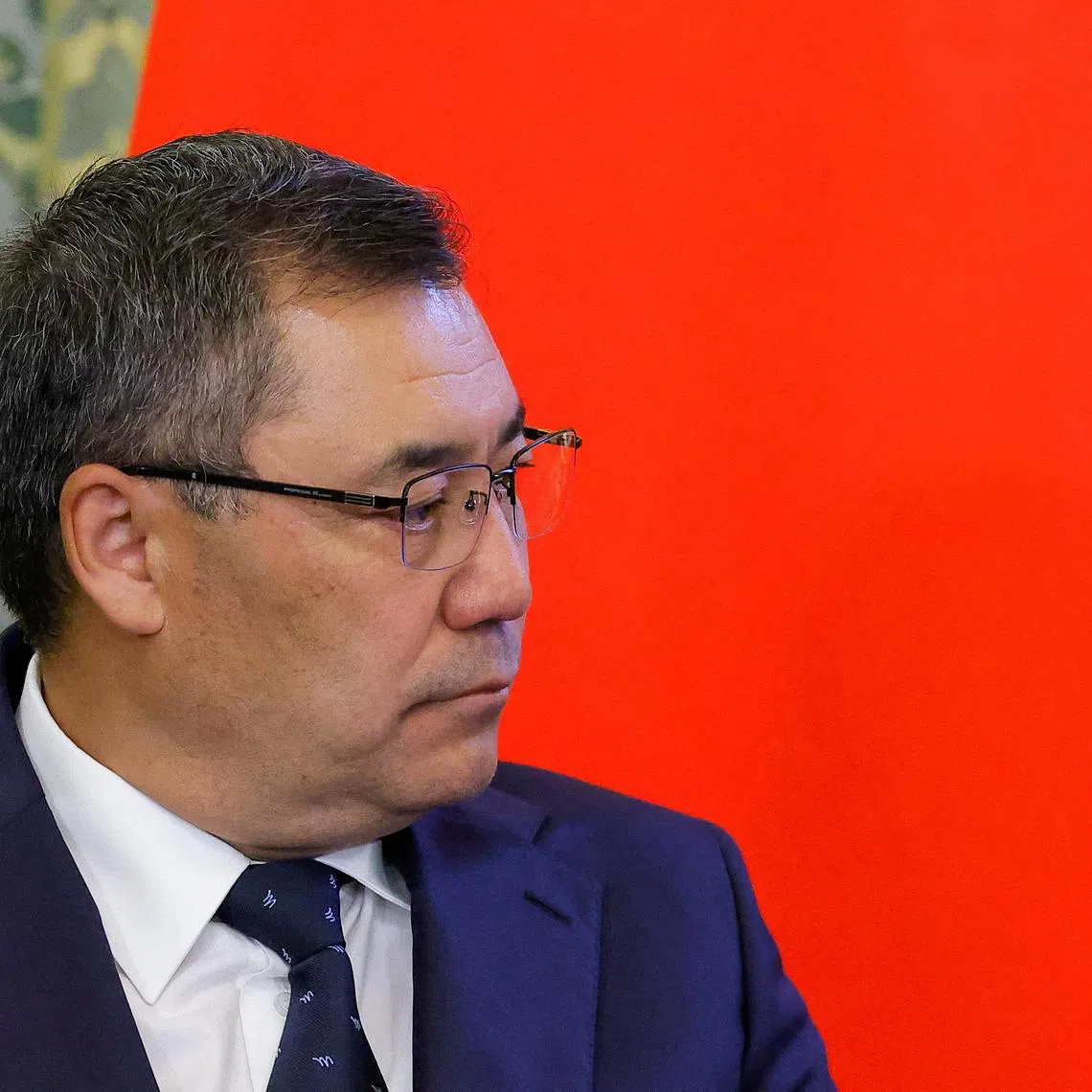 FILE PHOTO: Kyrgyz President Sadyr Japarov attends a meeting with his Russian counterpart Vladimir Putin at the Kremlin in Moscow, Russia, July 2, 2025. REUTERS/Maxim Shemetov/Pool/File Photo
