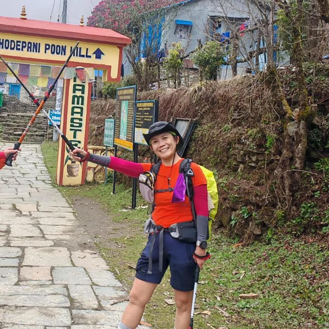 Ms Selina Ang (right) travelling with her son Caleb Lim to Nepal.