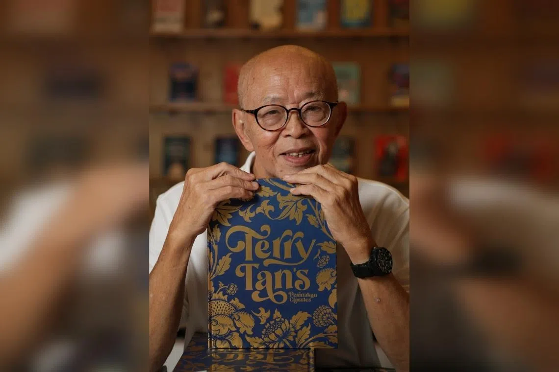 Cookbook author Terry Tan with his new book, Terry Tan’s Peranakan Classics. It is an update of his first cookbook, published in 1981.