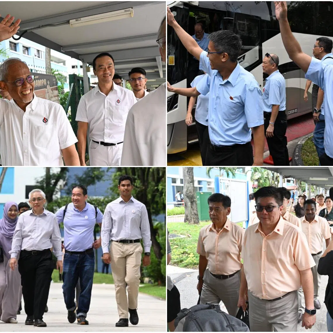Tampines GRC looks set to be contested by (clockwise from top left) the incumbent PAP team, and teams from WP, NSP and PPP.