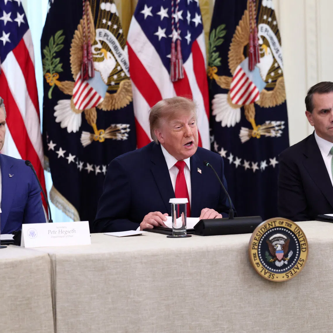US President Donald Trump speaks on Oct 21 about foreign fraudulent cryptocurrency investment schemes and his administration's efforts to prevent them.