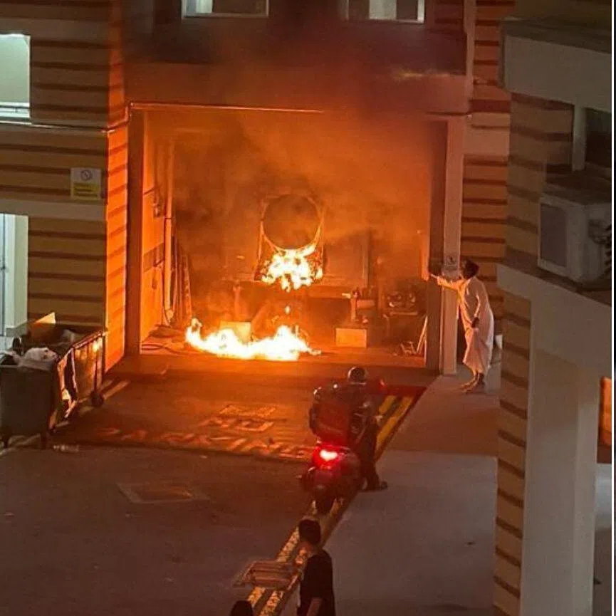 The fire was extinguished by members of the public before SCDF officers arrived. 
